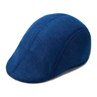 

Mens Plain Cotton Linen Vintage Herring Bone Wool Mix Golf Driving Flat Beret Cap Boy Newsboy