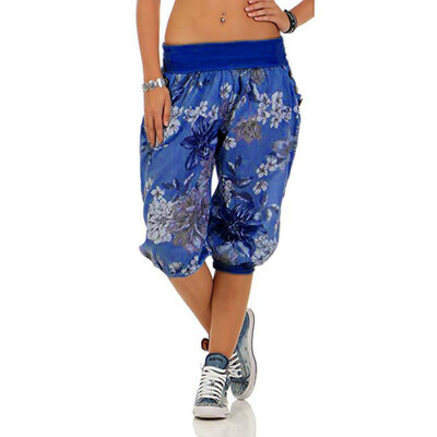 

Tailored Women Print Threaded Trousers with Loose Bandwidth Wide-leg Pants