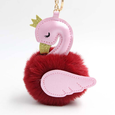 

Plush Key Ring Lovely Plush Swan Key Chain Backpack Bag Pendant Car Key Buckle Keychain Hanging Pendant