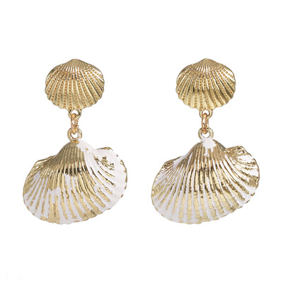 

2019 Ethnic Women Simple Pearl Drop Earrings Summer Boho Jewelry Handmade Natural Sea Shell Earrings For Girls