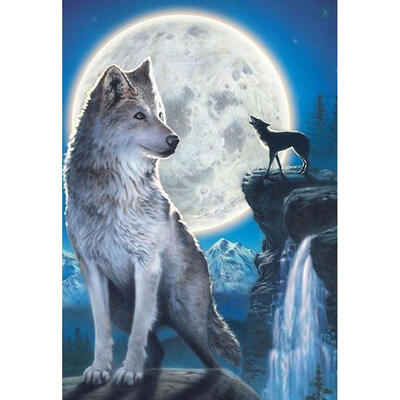 

5D DIY Full Drill Diamond Painting Night Wolf Cross Stitch Embroidery Kits