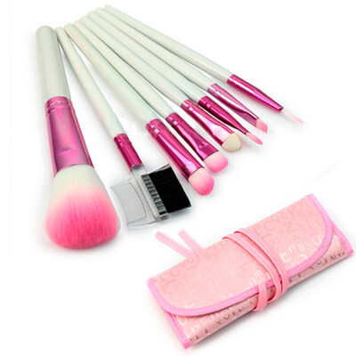 

8 Pcs Pink Pro Makeup Brushes Set Eyeshadow Cosmetic Brush Kit Pink Case