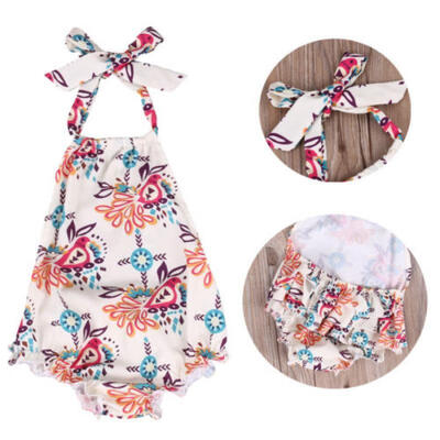 

2019 Newborn Infant Baby Girl Romper Floral Bodysuit Sunsuit Clothes Outfits Set