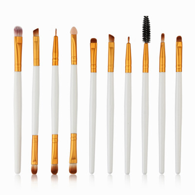 

10 Pcs Synthetic Hair Plastic Handle Makeup Brushes Eye Shadow Lip Gloss of Makeup Brushes Cosmetics Eyeshadow Makeup Tools