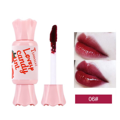 

6 Color Candy Taste Fruity Liquid Sexy Red Lip Tint Waterproof Moisturizer Lip Gloss Matte Long Lasting Lipstick Makeup