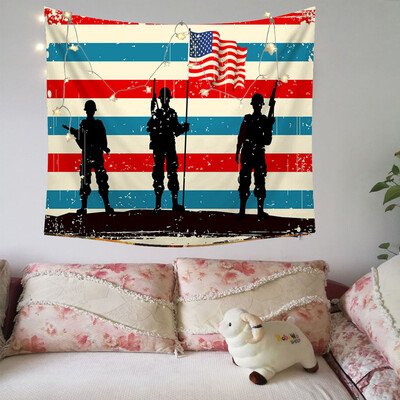 

Toponeto Independence Day Print Family Tapestry Light String Combination Wall Decor15x2m