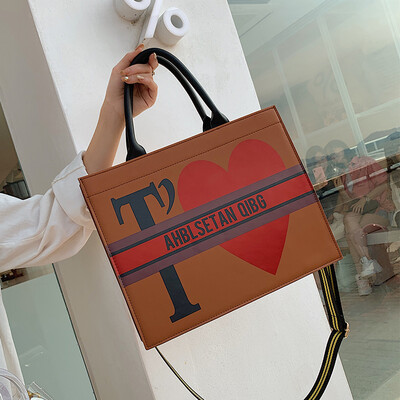 

Bag female 2019 Korean version of the new canvas shopping bag shoulder bag love with the large-capacity tote bag