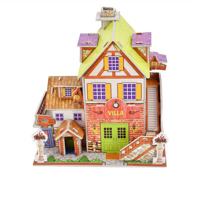 

Gotoamei 3D DIY Puzzle Castle Model Cartoon House Assembling Paper Toy Kid Early Learning