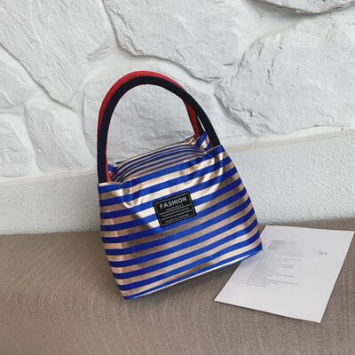 

Tailored Women Fashion Nylon Lunch Bag Lunch With Rice Bag Fabric Striped Mobile Bag