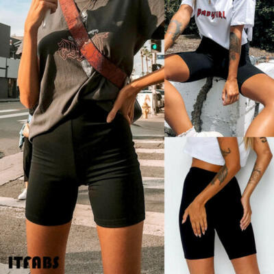 

Womens Basic Plain Stretch Short Under Skirt High Waist Active Leggings