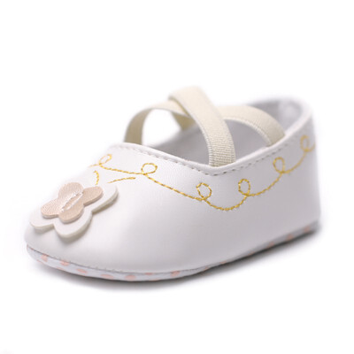

WEIXINBUY Baby Shoes Sweet Casual Princess Girls Baby Kids Pu Leather Solid Crib Babe Infant Toddler Cute Shoes