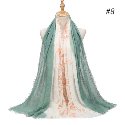 

Spring&Autumn New Foreign Trade Europe&America Fashion Bird Floral Pattern Wild Art Fresh Cotton Scarf Scarf Shawl