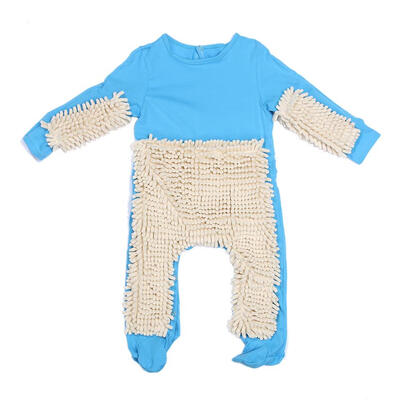 

Baby Mop Romper Boy Girl Long Sleeve Floor Cleaning Mop Suit Crawl Jumpsuit