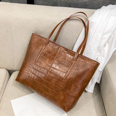 

Tailored Fashion Women Solid Color Zipper Alligator Pattern Shoulder Bag HandBag Tote