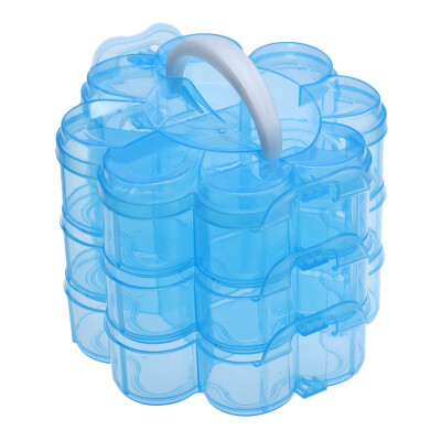 

〖Follure〗Three Layer Detachable Lattice Storage Box Plastic Storage Blue