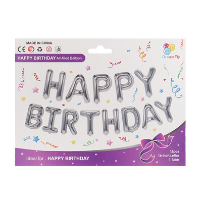 

FUNNYBUNNY 16 inch Happy Birthday Banner Balloons Foil Letters Mylar Balloons for Birthday Party Decoration