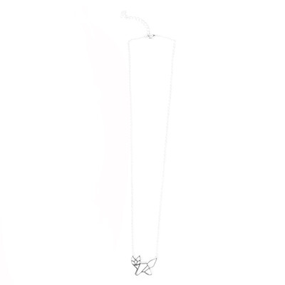 

Two Colors Cute Animal Running Hollow Fox Necklace For Women Minimalist Jewelry Vintage Long Chain Necklace