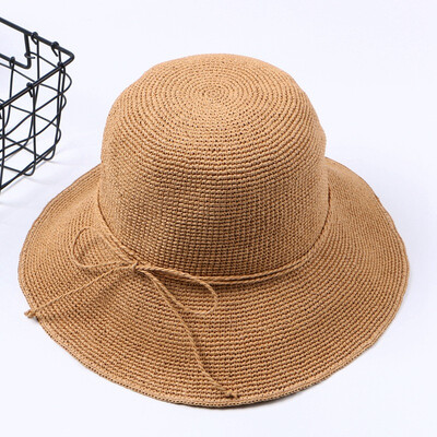 

New Japanese summer new bow sunhat ladies summer vacation sun protection foldable beach hat tide