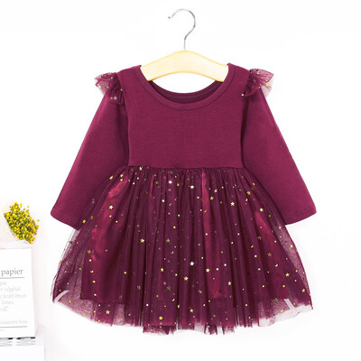 

Summer Toddler Baby Girl Clothes Star Sequin Lace Party Dresses Sundress Hot