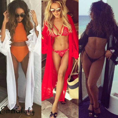 

Womens Bikini Cover Up Swimwear Beach Maxi Wrap Skirt Sarong Kimono Kaftan Dress