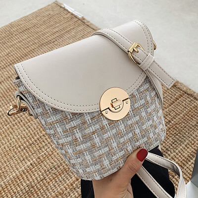 

Plaid bucket bag women 2019 new summer fashion personality shoulder bag Joker mini messenger bag tide