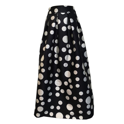 

Roseonmyhand Fashion Party Cocktail Summer Women Dot Printed Skirt High Waist Full-SkirSkirt