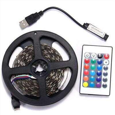 

3  USB Light Strip With 60 Lights RGB Colorful Background Wall Computer Lights Strip For RF Remote Control Household Decor