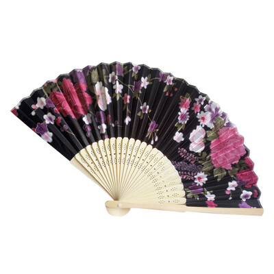

〖Follure〗Vintage Bamboo Folding Hand Held Flower Fan Chinese Dance Party Pocket Gifts