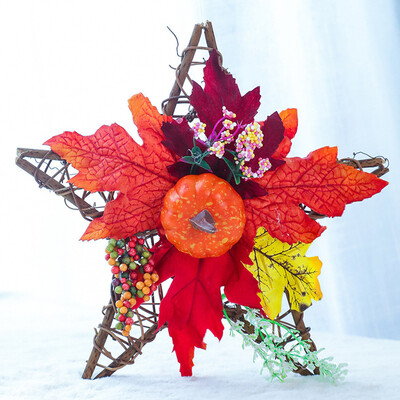 

Siaonvr Hanging Ornament Wooden Thanksgiving Black Pumpkin Star Shape Wall Ornament