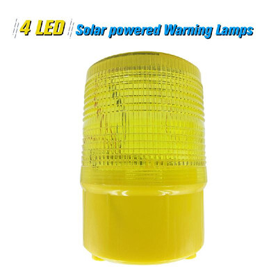 

Solar Warning Lights 4pcs Leds White Light Solar-powered Warning Lamps Obstruction Lamp Beacon Light Traffic Warning LightsTowe