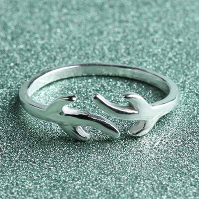 

Simple Luxury Rings for Women Refinement Smooth Antlers Wedding Ring Open Adjustable Ring