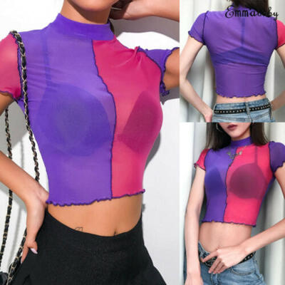 

Fashion Women Casual Short Sleeve Tank Tops Vest Blouse Crop Top Short T Shirt