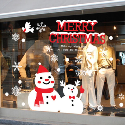 

Merry Christmas Snowman Removable Window Stickers Decal Wall Decor Special