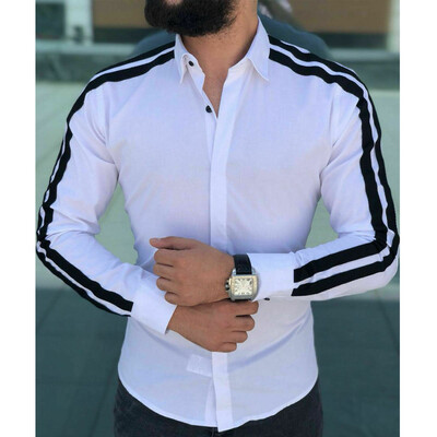 

A Luxury Fashion Mens Slim Fit Shirt Long Sleeve Dress Shirts Casual Shirt Tops