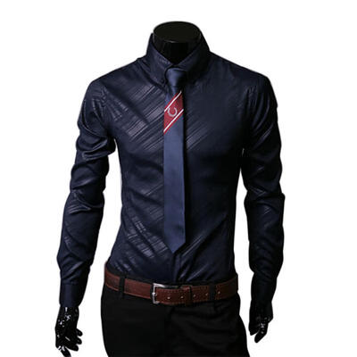 

Autumn Unique Obscure Twill Shirt Mens Casual Slim Long-sleeved Shirts