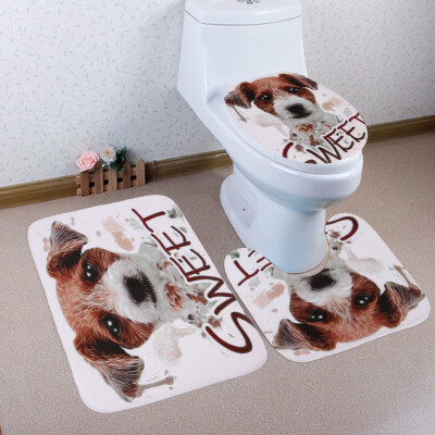 

Gobestart Bathroom Toilet Three Piece Floor Mat Door Mat Bathroom Carpet