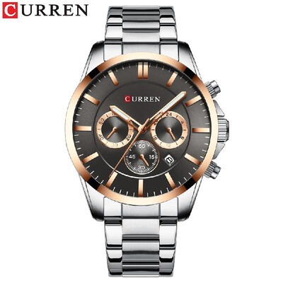 

Curren 8358 Watch Men Waterproof Calendar Quartz Wrist Watch Business Alloy Case Stainless Steel Band Watch