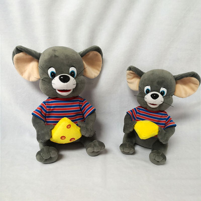

FIRST Plush dress holding cheese mouse toy doll 11859