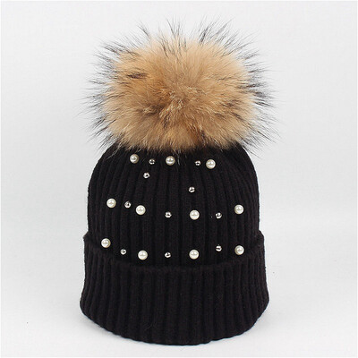 

Tailored New Women Girls Keep Warm Winter Hairball Knitted Hat Wool Hemming Hat Ski Hat