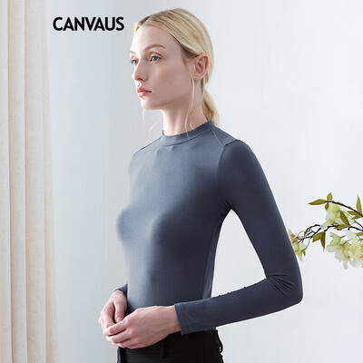 

Canvaus 2018 Autumn New Womens Clothing Modal Solid Slim Casual OL Mujer Long Sleeve Bottoming T-Shirt Tops Undershirt F1136A