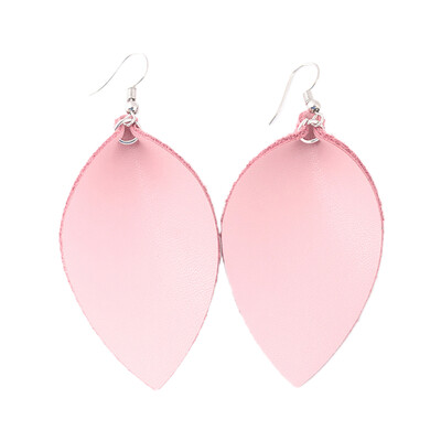 

Women Girls Retro Party Jewelry Faux Leather Leaf Drop Pendant Hook Earrings