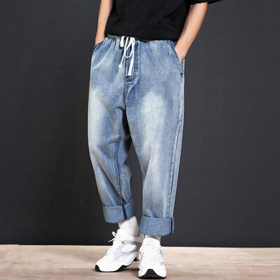 

Gobestart Mens New Fashion Casual Denim Loose Straight Pants Tooling Jeans Long Trouser