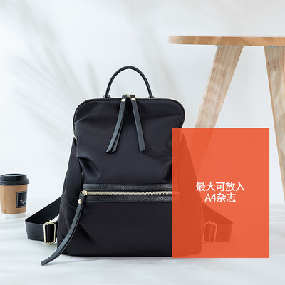 

Waterproof Oxford cloth double shoulder bag woman large capacity fashion leisure schoolbag personality wrinkle travel backpack