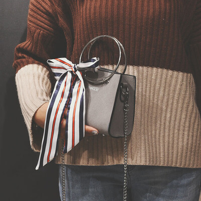 

2017 autumn&winter new retro scrub women bags scarf small square round bags handbag shoulder Messenger bag