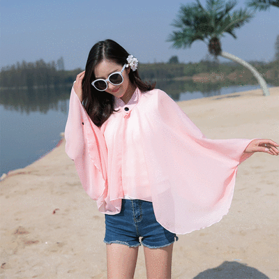 

Summer Korean version of chiffon variety sunscreen shawl female bike electric car driving sleeve UV protection silk scarf