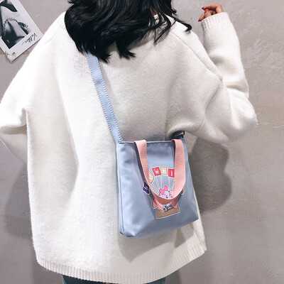 

Bag female 2019 new casual printing shoulder bag Korean version of the wild college students canvas messenger bag