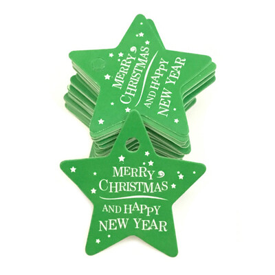 

New 100 Pcs Christmas Gift Candy Package Pendant Xmas Message Card Baking Tag