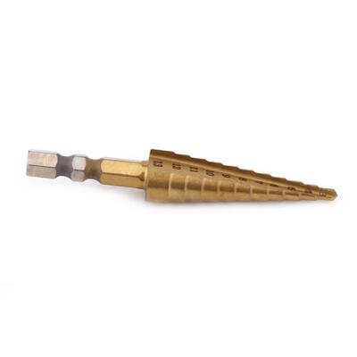 

Greensen 1pc High Speed Steel Titanium Coated Step Drill Bit Hole Cutter Hex Shank Power Tools 3-13mm