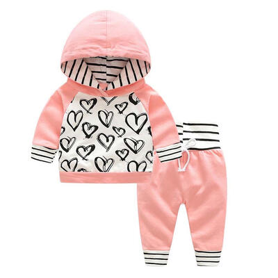 

Cute Baby Boy Girls Print Hoodies Pants 2pcs Spring Long Sleeve Outfit Set