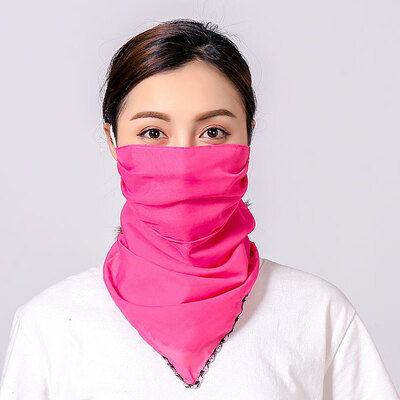 

19 summer sun protection neck chiffon mask female flowers antique elegant printing breathable mask square towel factory direct sales